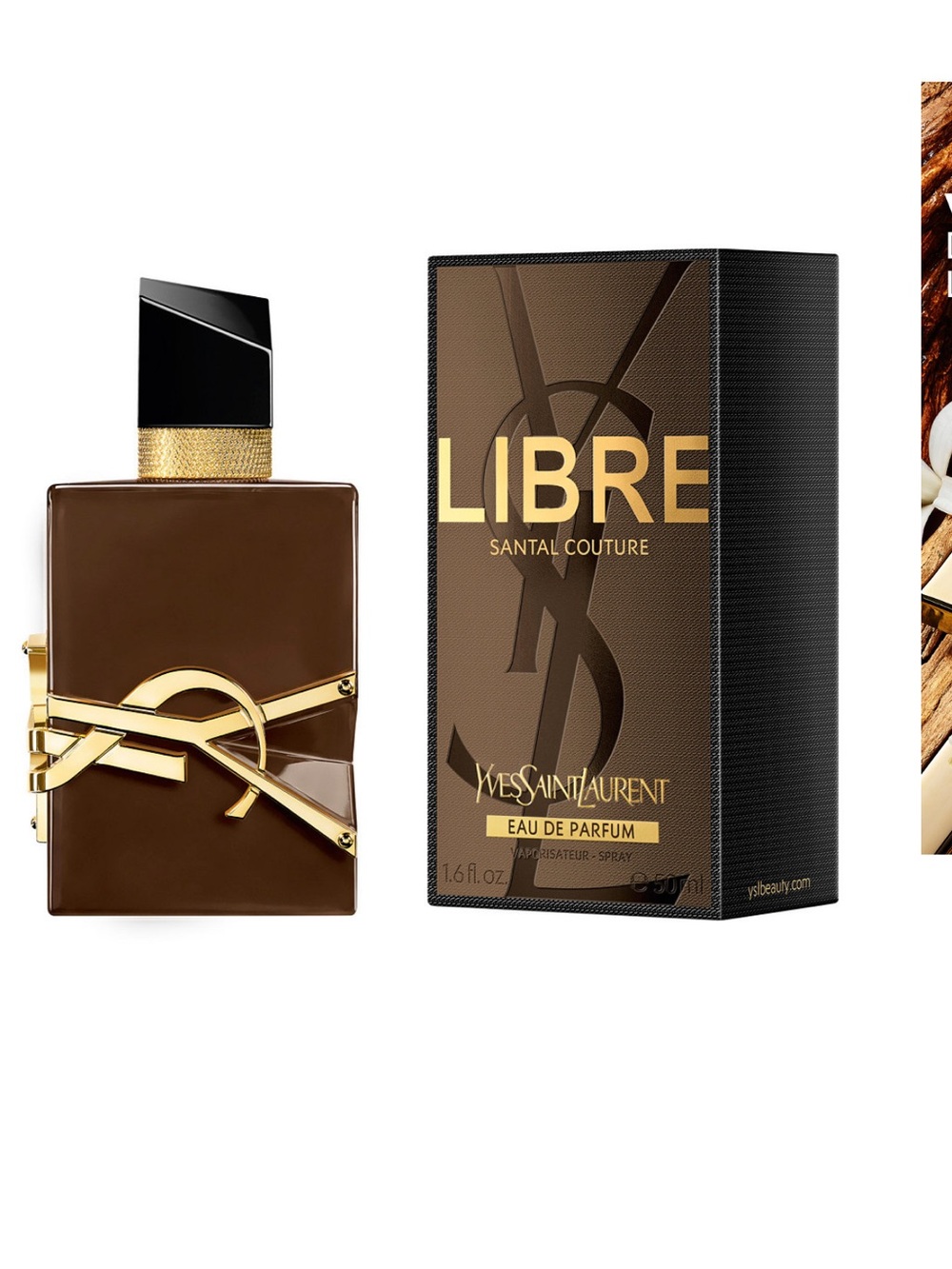Yves Saint Laurent Libre Santal Couture Bottle in Brown with Gold Accents